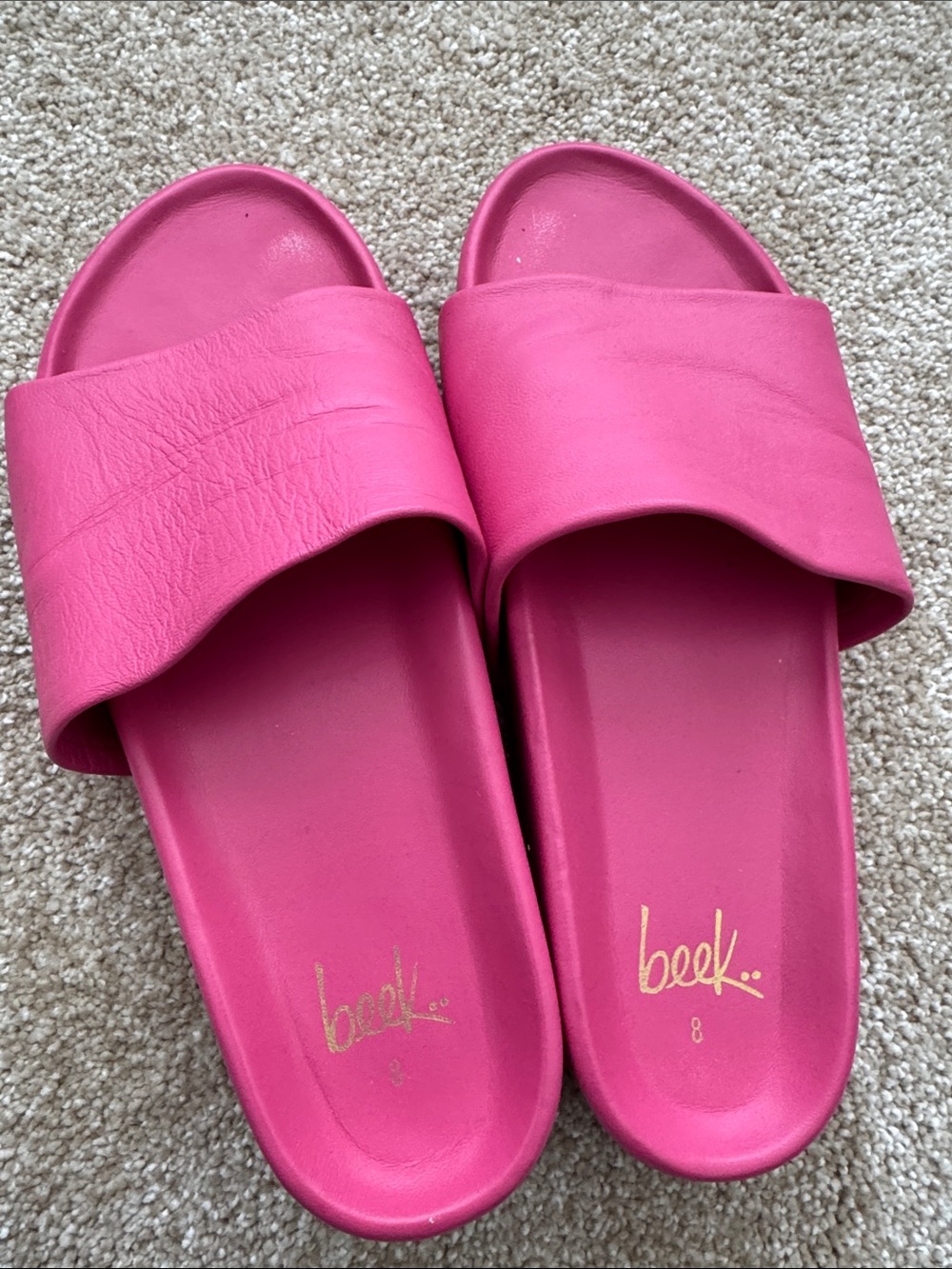 beek Hot Pink Slide Sandals for Women